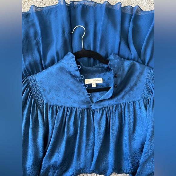 Jovovich-Hawk silk royal blue dress- Beautifully Made! 100% SILK - Picture 10 of 15